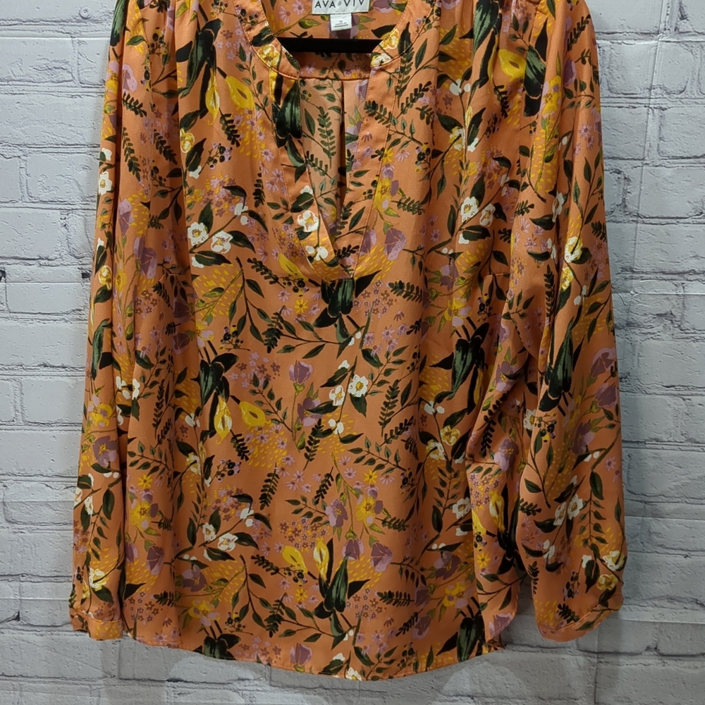 Floral Women's Top - Orange